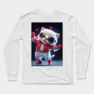 Cute Cosmic Cat - Anime Art design Long Sleeve T-Shirt